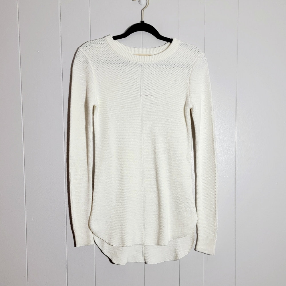 NWT Michael Kors Long Sleeve Cream Ribbed Sweater XS